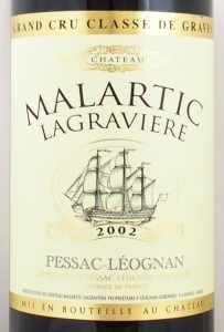 2002年シャトー　マラルティック　ラグラヴィエール CHATEAU MALARTIC LAGRAVIERE