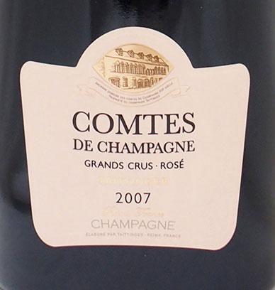 送料無料】2007年 コント ド シャンパーニュ ロゼ テタンジェ社