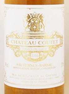 完売】2006年 シャトー クーテ ハーフサイズ CHATEAU COUTET HALF